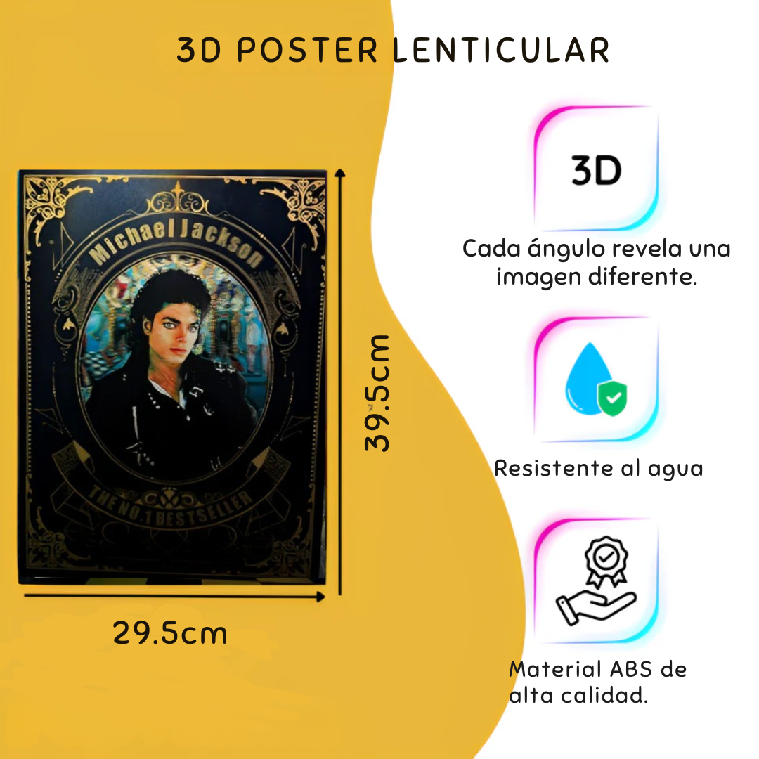 Poster 3D del Icónico Rey del Pop